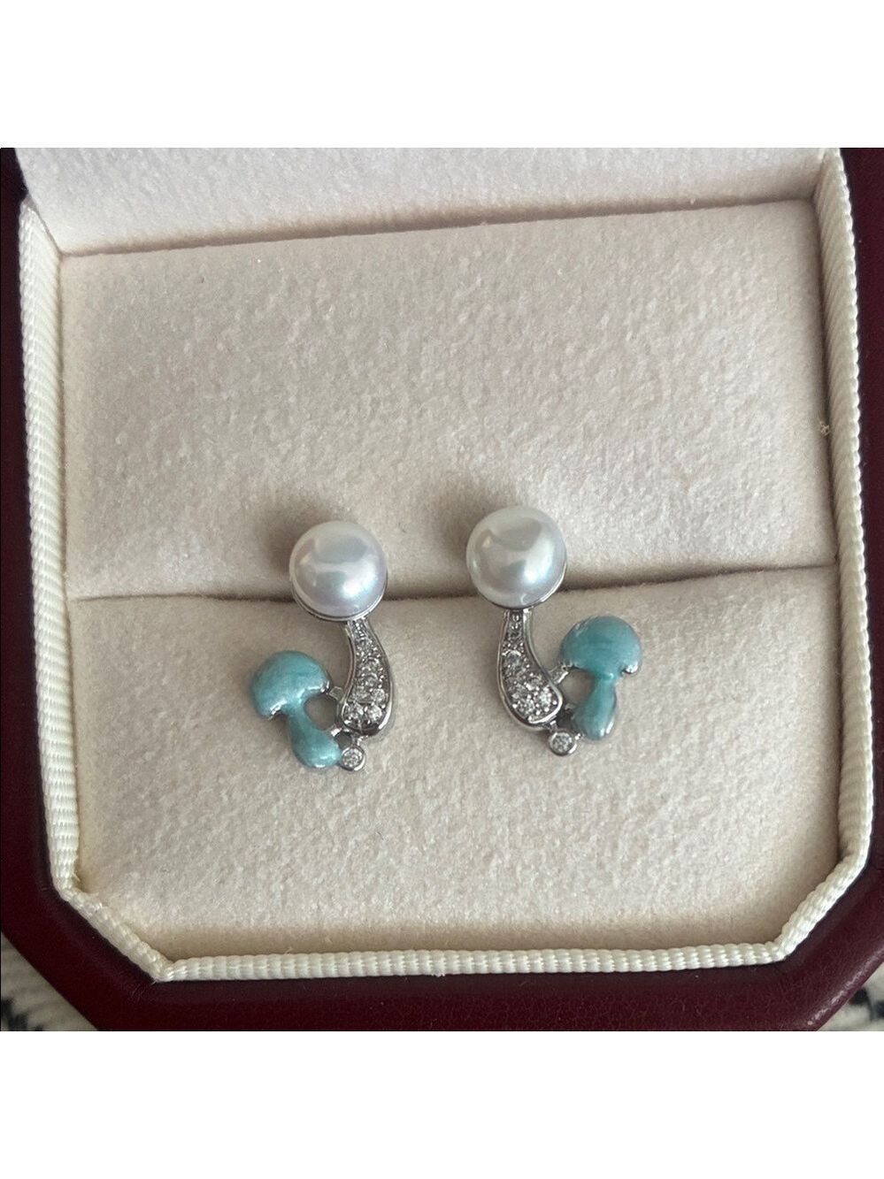 Elegant Pearl Mushroom Earrings